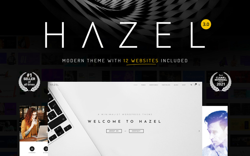 Hazel — чистая минималистская многоцелевая тема WordPress