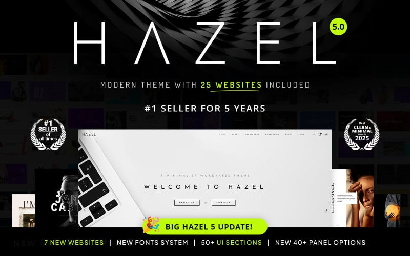 Hazel – čisté minimalistické víceúčelové téma WordPress