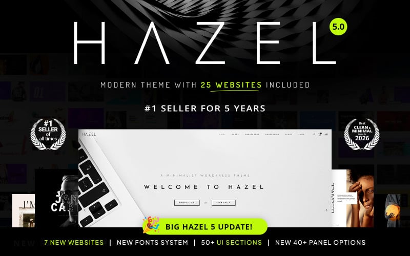Hazel - Tema WordPress multiuso minimalista limpo