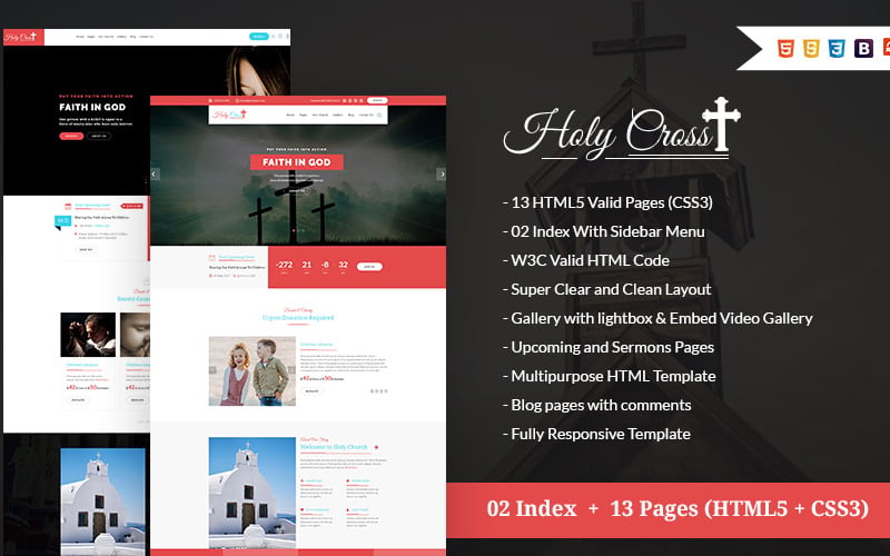Heliga korset - Välgörenhet och kyrka Bootstrap HTML-webbplatsmall