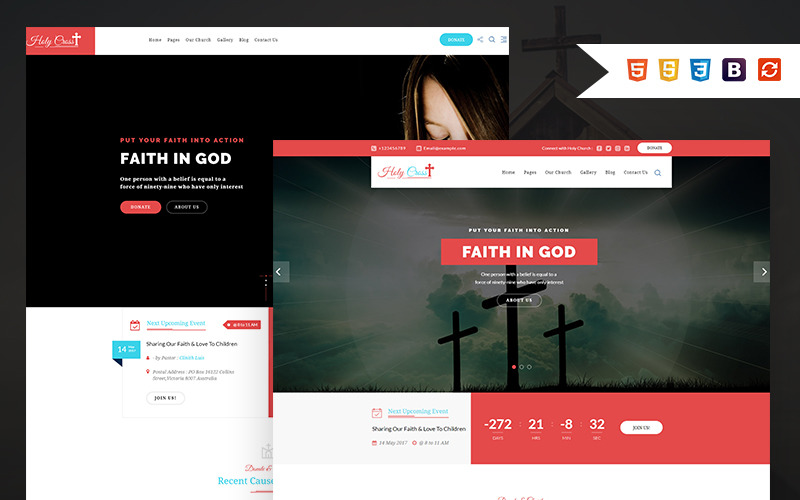 Holy Cross - Charitativní a církevní bootstrap HTML webová šablona