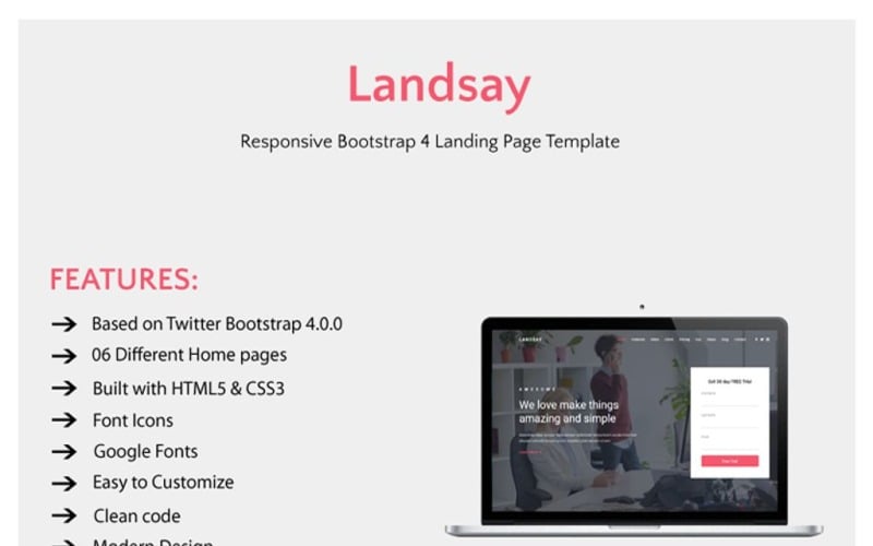 Landsay - Reszponzív Bootstrap 4 webhelysablon