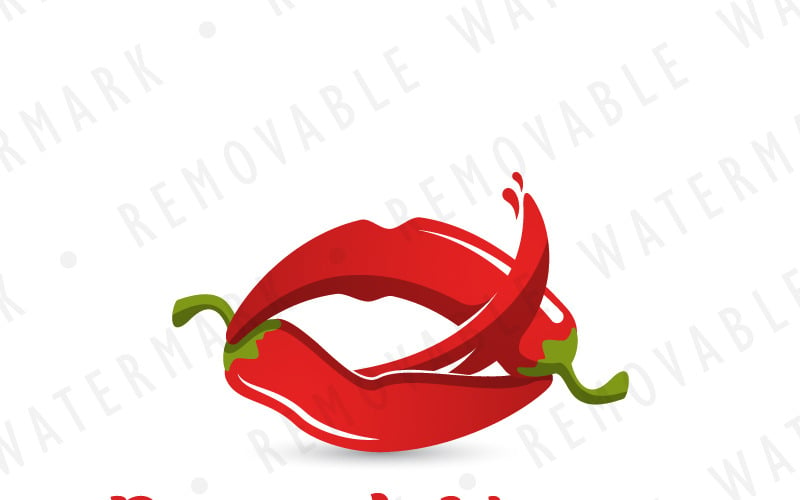 Modèle de logo de lèvres de piment