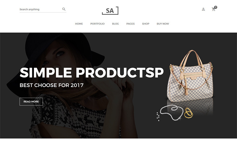 Sa - Minimalistische e-commerce websitesjabloon