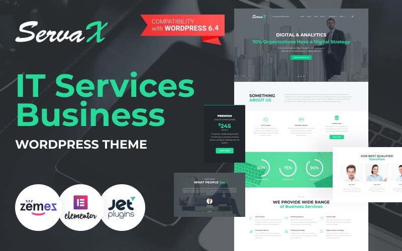 ServaX - IT üzleti WordPress Elementor sablon