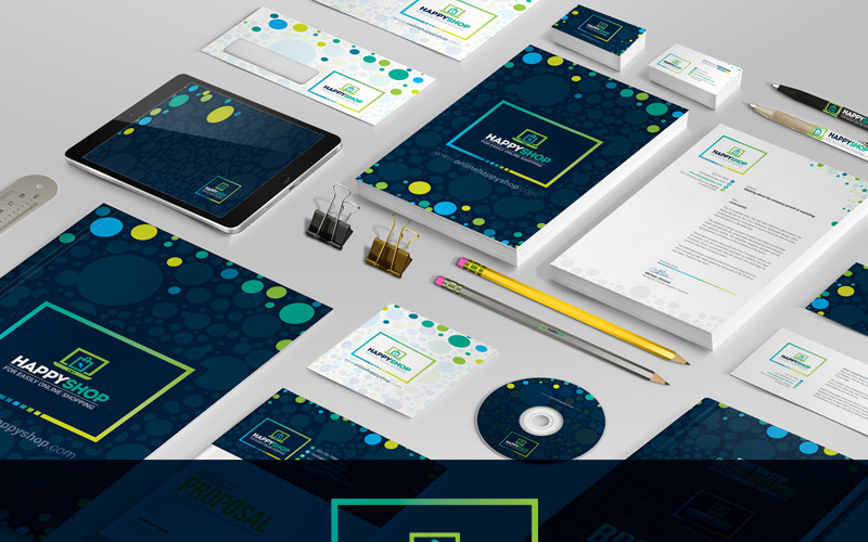 Download Фирменный стиль "Business Mega Branding Bundle for E-Commerce or Online Shop" / Business Mega Branding Bundle for E-Commerce or Online Shop - Фирменный стиль на тему графика e-commerce shop online business branding identity bundle stationery big pack package full kit stationary template corporate creative photoshop identity bundle