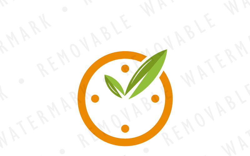 Download Шаблон логотипа "Eco Time - Logo Template" / Eco Time - Logo Template - Шаблон логотипа на тему графика ecology leaf life cycle success clock time dial watch hand hour season fast quick haste organic grow logo design template