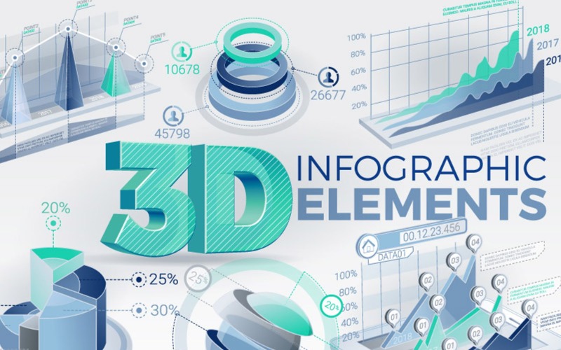 Elementos de infografía 3D