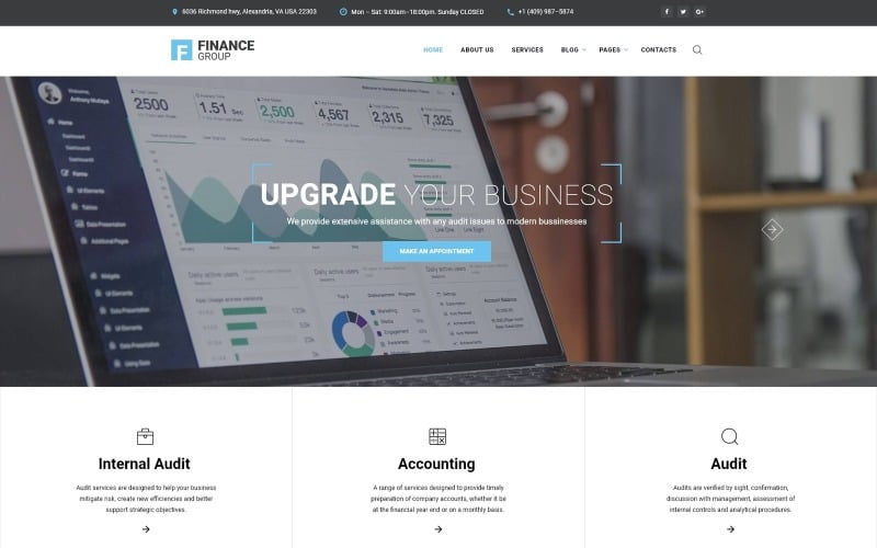 Finance Group - Accounting & Audit Multipage HTML Website Template