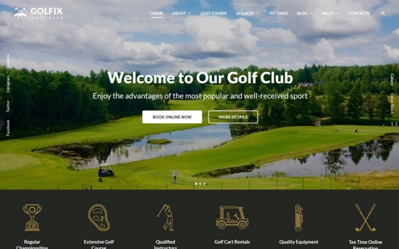 Golfix-高尔夫俱乐部多页HTML网站模板