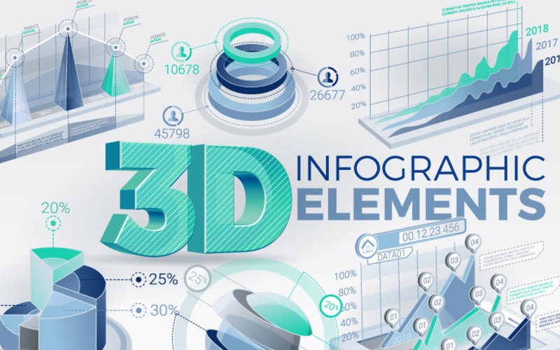 3D Infographic-elementen
