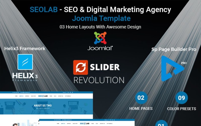 seo &amp; digital marketing agency joomla шаблон