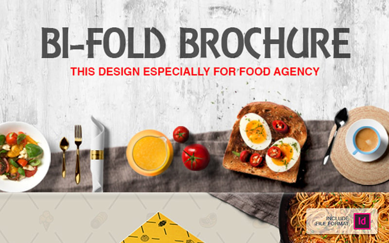 Bi-Fold-Broschüre für Fast Food und Restaurants - - Vorlage für Unternehmensidentität