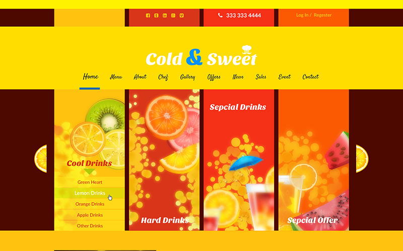 Download PSD шаблон "Bisto & Drinks PSD Template" / Bisto & Drinks PSD Template - PSD шаблон на тему кафе clean cooking food minimalist mobile modern multipurpose parallax recipe responsive restaurant review sharing shop wordpress