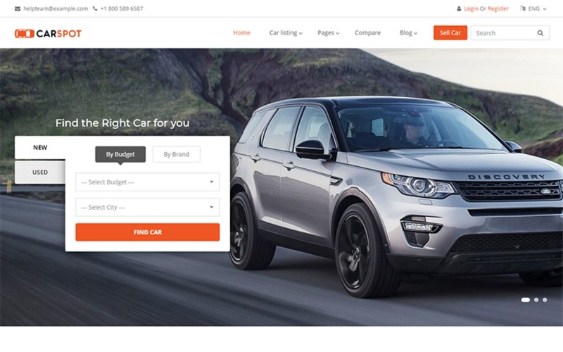 Carspot - Otomotiv Araba Satıcısı Web Sitesi Şablonu
