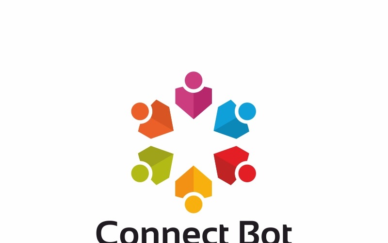 Download Шаблон логотипа "Connection Human - Logo Template" / Connection Human - Logo Template - Шаблон логотипа на тему графика association brand business club company corporate creative design designer elegant emblem fashion human logo logotype network party people print product