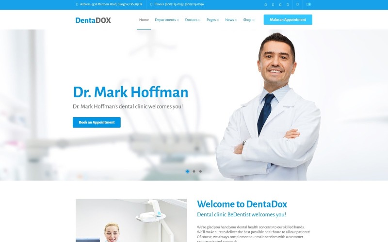DentaDox - тема WordPress для стоматологической клиники