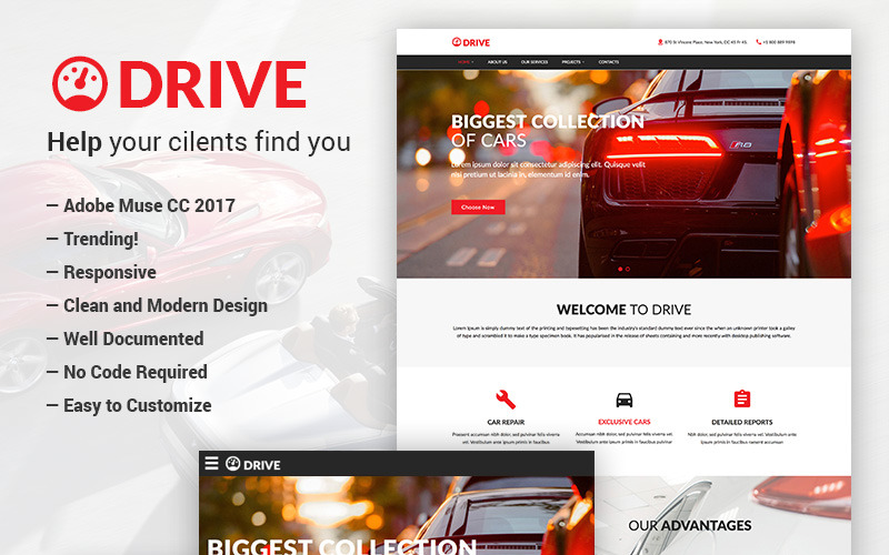 шаблон музы ремонта и тюнинга автомобилей