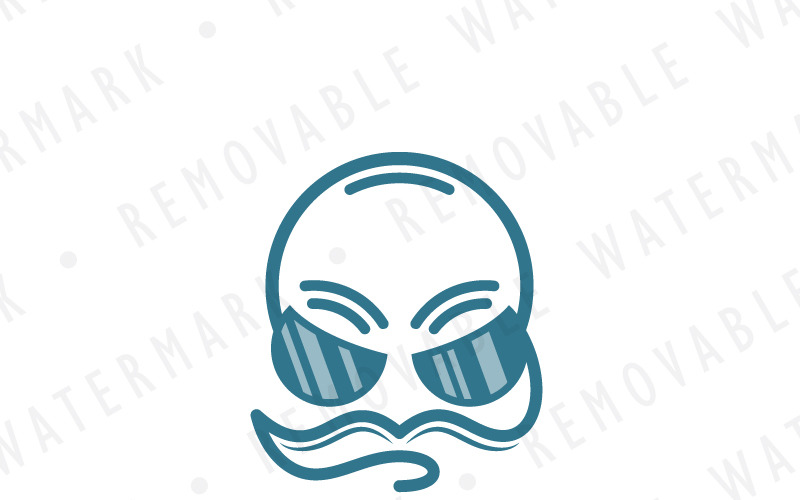 Download Шаблон логотипа "Headphones Face - Logo Template" / Headphones Face - Logo Template - Шаблон логотипа на тему графика sound music man headphones headset wisdom cord sage mustache song media audio dj guru logo design template character recording voice