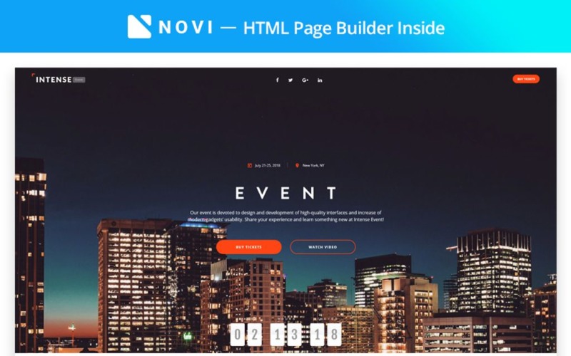 планировщик событий с шаблоном целевой страницы novi builder