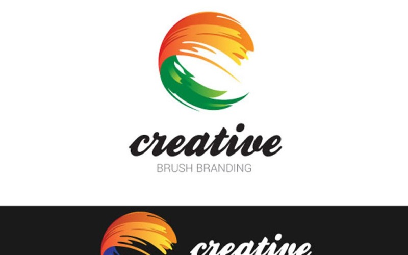 Кисть для творчества - шаблон логотипа
