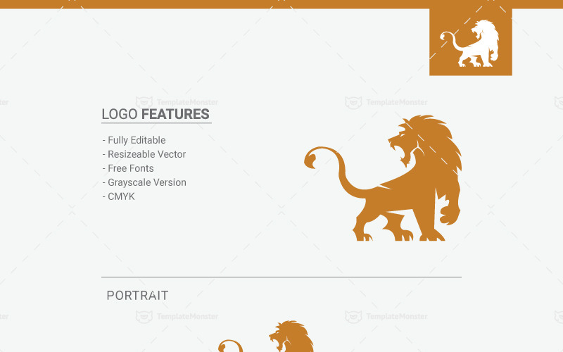 Download Шаблон логотипа "Lion Studio - Logo Template" / Lion Studio - Logo Template - Шаблон логотипа на тему графика animal business colorful consultant corporate digital finances financial firm funds investing investment king kingdom lion head logo majestic marketing media