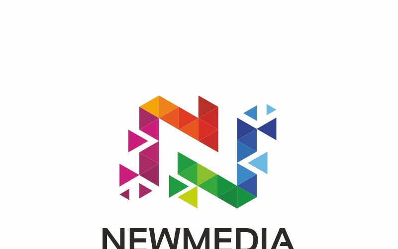 Download Шаблон логотипа "Newmedia Logo Template" / Newmedia Logo Template - Шаблон логотипа на тему графика app bold brand business clean colorful corporate logo creative digital forum letter n logotype media modern n pixel professional simple