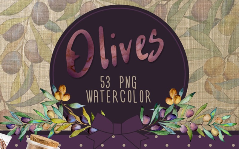 Download Бандл акварельных иллюстраций оливкового дерева / Olive Tree PNG Watercolor - - Illustration - Иллюстрация на тему графика watercolor illustration olives drawing background textile colorful fashion hand drawn vintage paint leaf plant forest seasonal deciduous foliage leaves tree