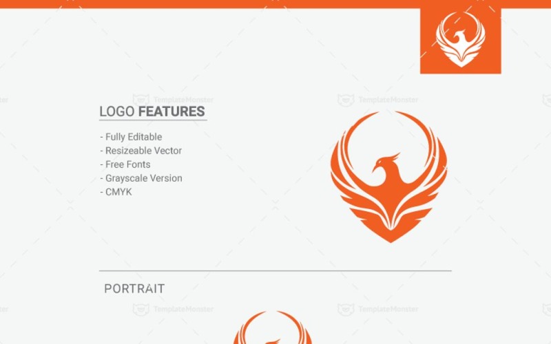 Download Шаблон логотипа "Phoenix Rise - Logo Template" / Phoenix Rise - Logo Template - Шаблон логотипа на тему графика bird brand branding business corporate creation creative creativity eagle fire identity immortality investment life longevity magic majestic mystical myth phenix
