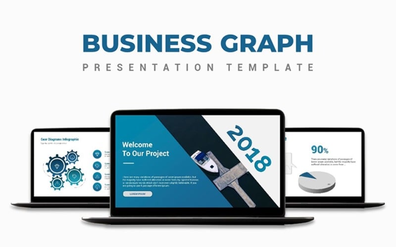 PowerPoint-Vorlage für Business-Graph-Präsentationen