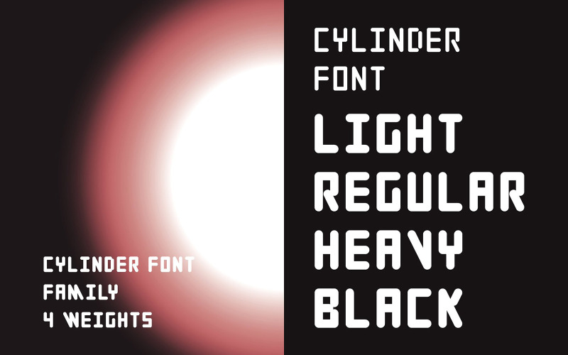Rodina písem Cylinder od Fontsphere