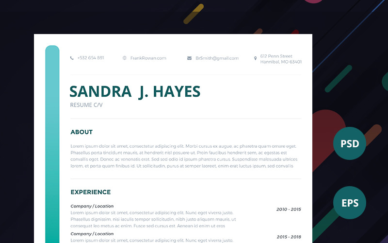 Download Резюме "Sandra J Hayes - Resume Template" / Sandra J Hayes - Resume Template - Резюме на тему графика cv resume letter