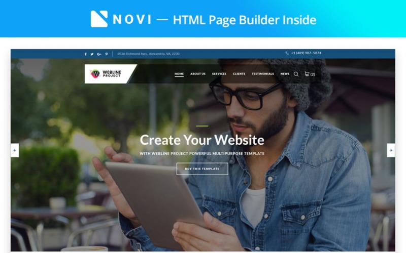 Webline项目-带有Novi Builder着陆页模板的企业