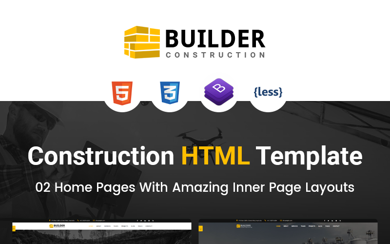 Builder - Construction Company HTML Webbplatsmall