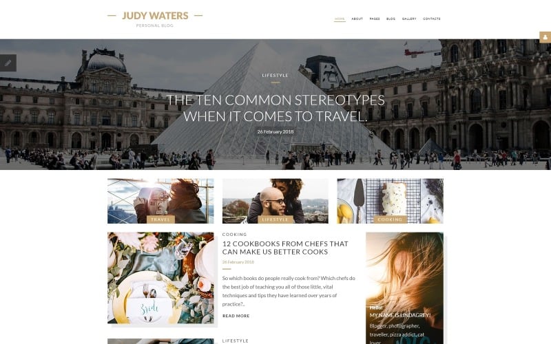 Judy Waters - Personal Blog Joomla Template