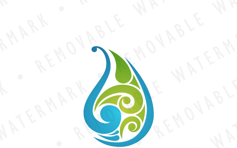 Kmenové vodní kapky Logo šablona