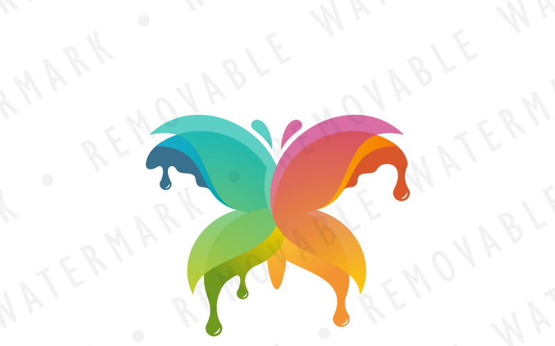 Modèle de logo de peinture papillon