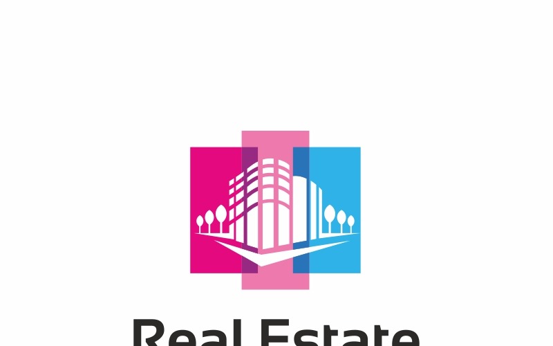 Download Шаблон логотипа "Real Estate - Logo Template" / Real Estate - Logo Template - Шаблон логотипа на тему графика abstract agency architecture brand build building business clean color colorful company construct construction design home house insurance logo logotype modern