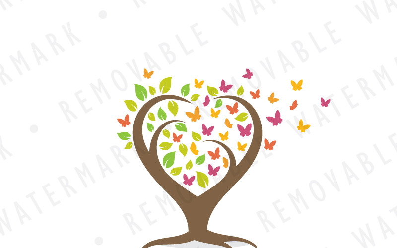 Baum der Schmetterlinge Logo-Vorlage