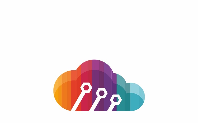 Download Шаблон логотипа "Colorful Cloud - Logo Template" / Colorful Cloud - Logo Template - Шаблон логотипа на тему графика brand cloud communication connect data design endless eternal eternity forever graphic hosting infinite infinity internet link logo media modern colorful