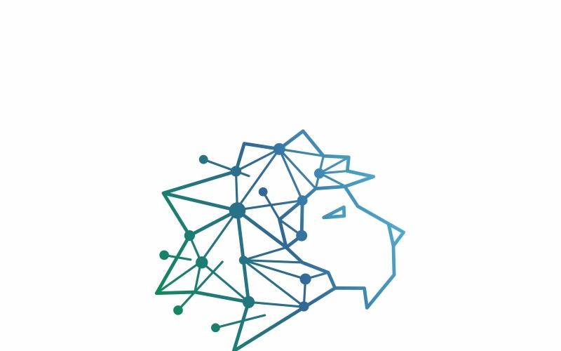 Download Шаблон логотипа "Digital Lion - Logo Template" / Digital Lion - Logo Template - Шаблон логотипа на тему графика lion logo head illustration digital abstract animal icon design symbol creative colorful king wild graphic geometric power strength mascot corporate
