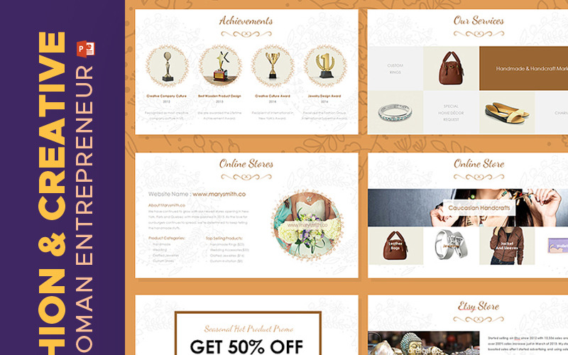 Mode & kreativ katalog - PowerPoint-mall