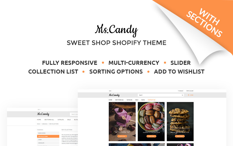 деликатесные сладости и конфеты интернет-магазин shopify тема