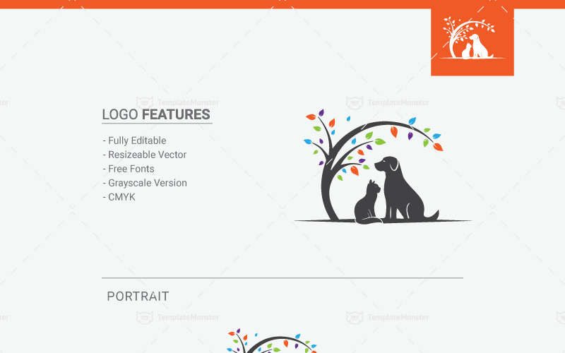 Download Шаблон логотипа "Pet Design - Logo Template" / Pet Design - Logo Template - Шаблон логотипа на тему графика animal brand branding cat clean company logo corporate creative dog icon identity symbol template logos modern pet animals professional simple