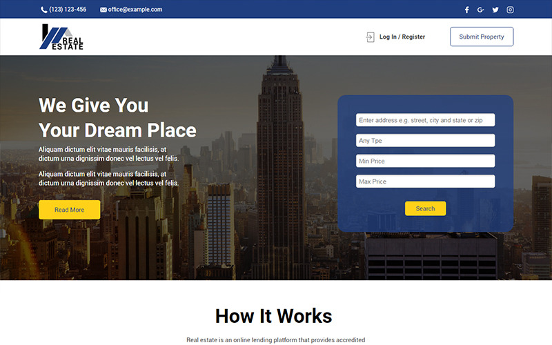 Download Unbounce шаблон "Real Estate - Unbounce template" / Real Estate - Unbounce template - Адаптивный Unbounce шаблон на тему агентство недвижимости realestate property unbounce agent home rent sales builder realtor realty listing directory rental