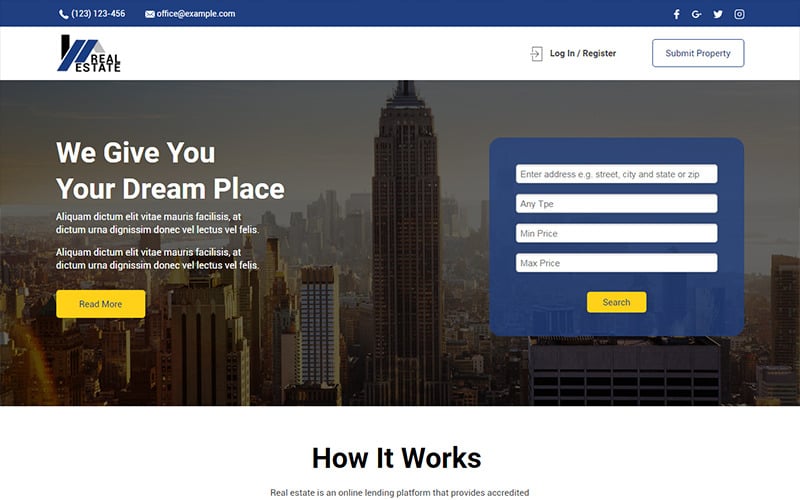 Real Estate - Unbounce template