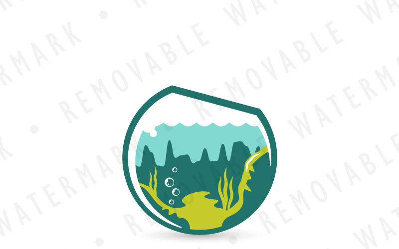 Download Шаблон логотипа "Aquascaping Bowl - Logo Template" / Aquascaping Bowl - Logo Template - Шаблон логотипа на тему графика water bubble fish tank aqua landscape sphere rock sea liquid aquarium bowl hobby underwater aquascaping spa decoration logo design template