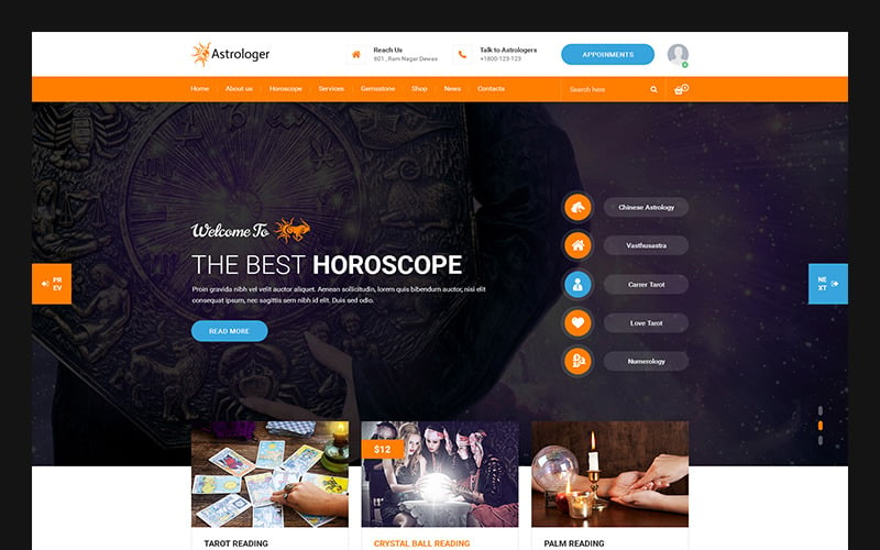 Astrologer Astrology And Numerology Html Website Template