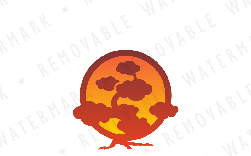 Download Шаблон логотипа "Bonsai Tree - Logo Template" / Bonsai Tree - Logo Template - Шаблон логотипа на тему графика tree art sun sunset japan sunrise asia bonsai cloud energy garden zen meditation yoga tea logo design template beauty eastern