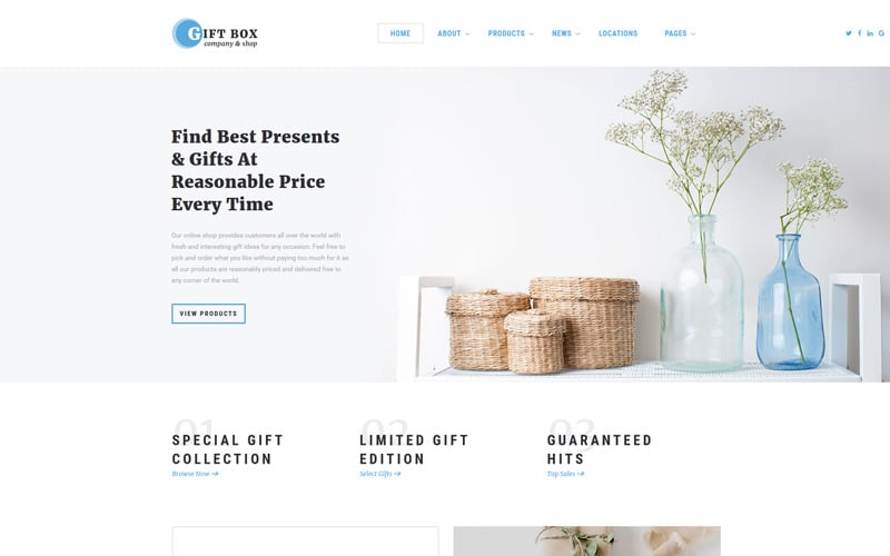 Confezione regalo - Modello di sito Web HTML5 multipagina per negozio di regali